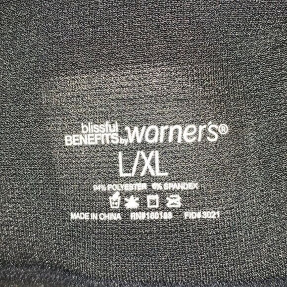 Blissful Benefits By Warners L/XL Black Leggings Seamless High-Waisted Polyester - Picture 4 of 10